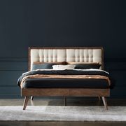 Paris Hardwood Queen Size Bed Frame | Walnut gallery detail image