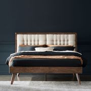 Paris Hardwood Queen Size Bed Frame | Walnut gallery detail image