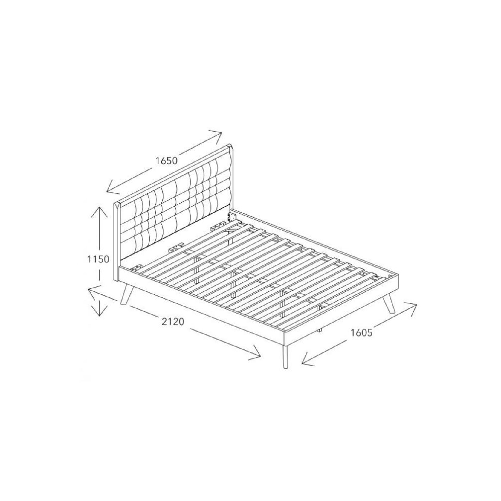 Paris Hardwood Queen Size Bed Frame | Walnut gallery detail image