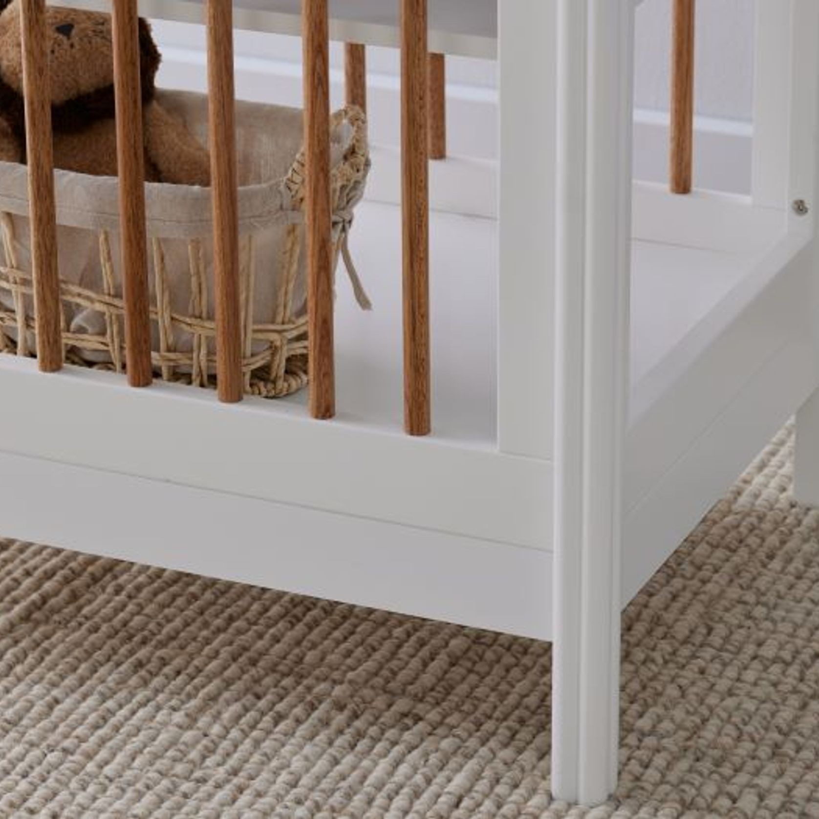 Rio Hardwood Baby Changing Table | White & Natural gallery detail image