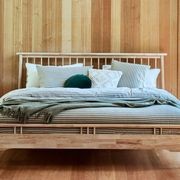 Rome Hardwood King Size Bed Frame | Natural gallery detail image