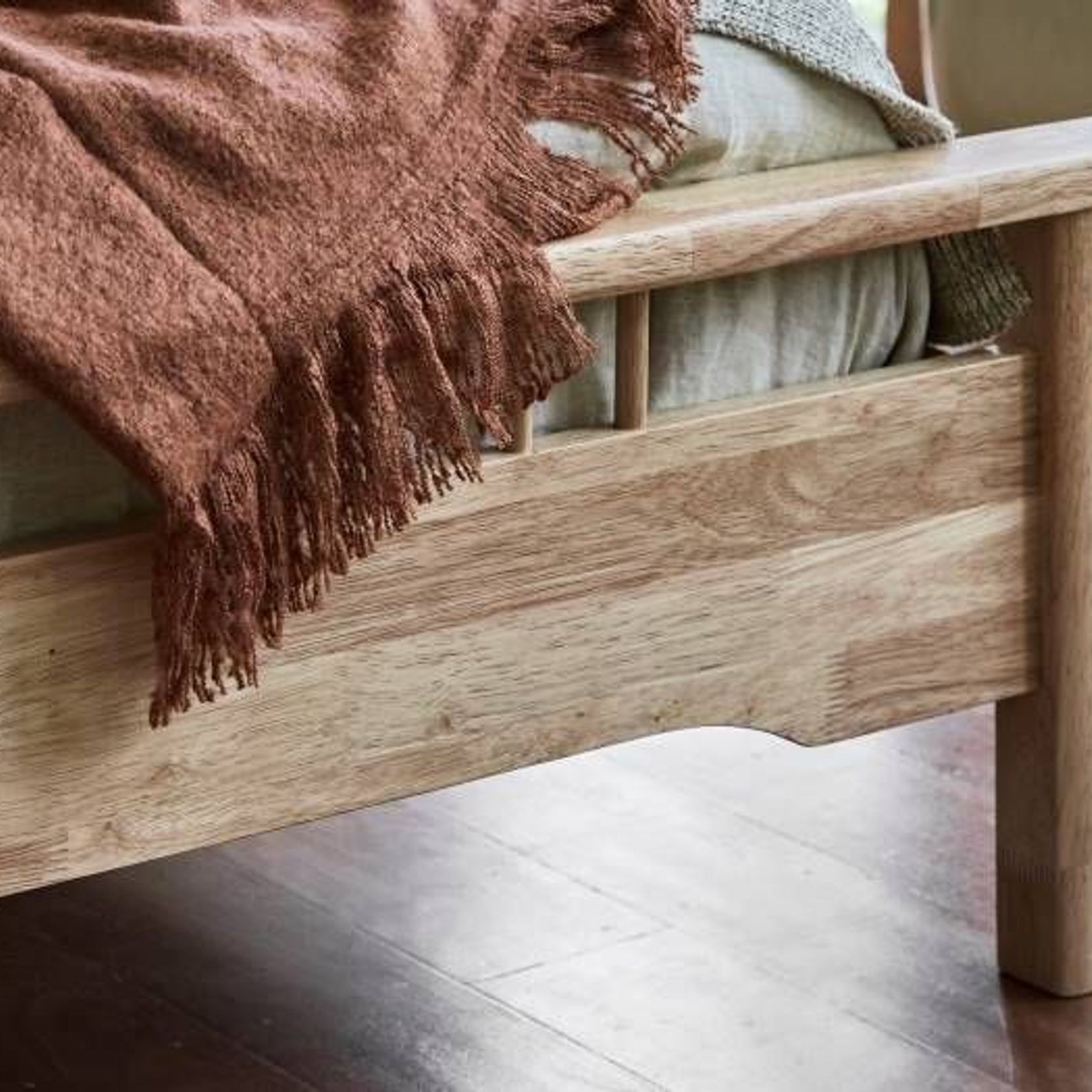 Rome Hardwood Queen Size Bed Frame | Natural gallery detail image