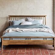 Rome Hardwood Queen Size Bed Frame | Walnut gallery detail image