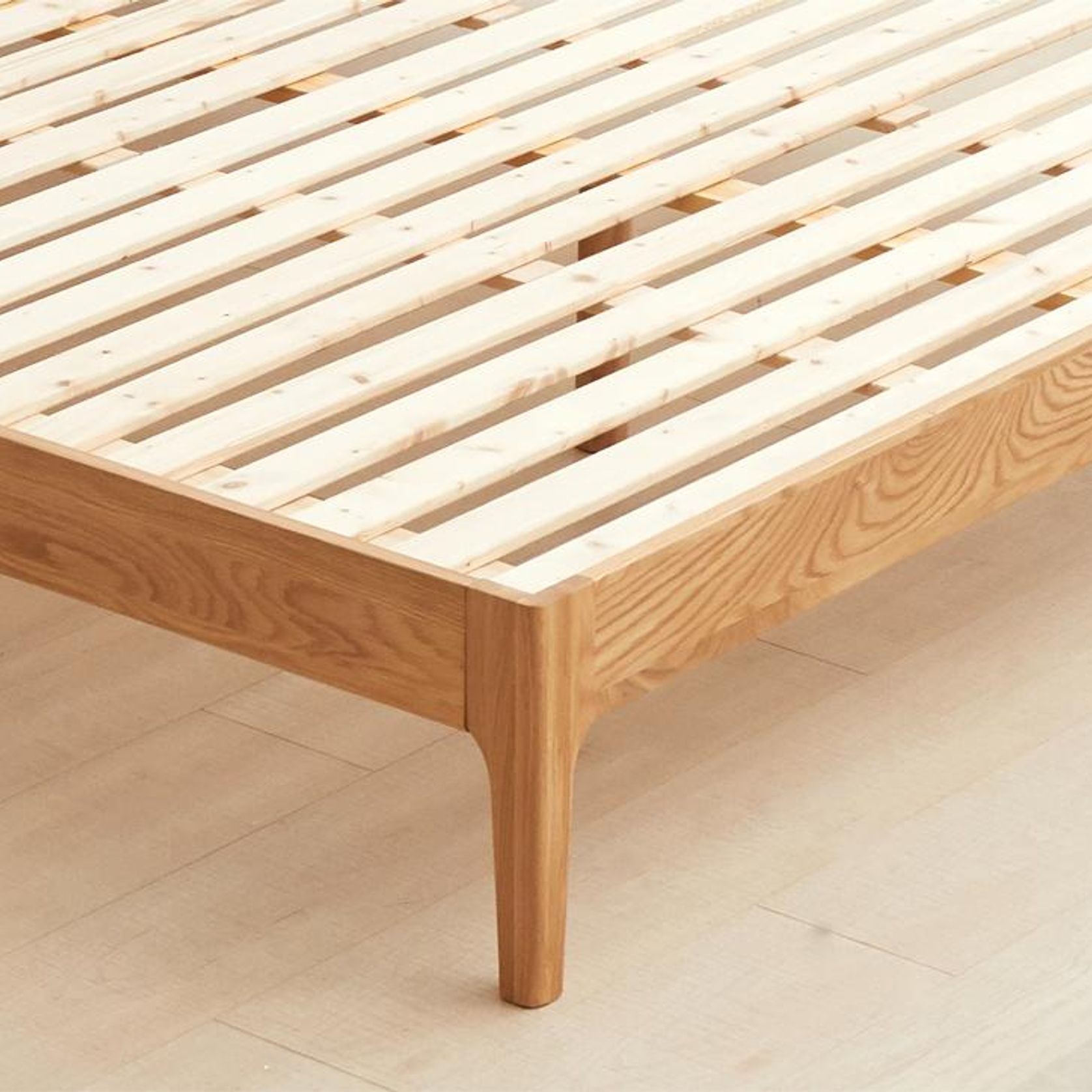 Seattle Natural Solid Oak Bed Frame gallery detail image