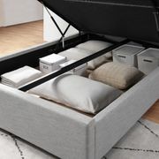 Webster Gas Lift Storage King Bed | Light Grey Fabric gallery detail image