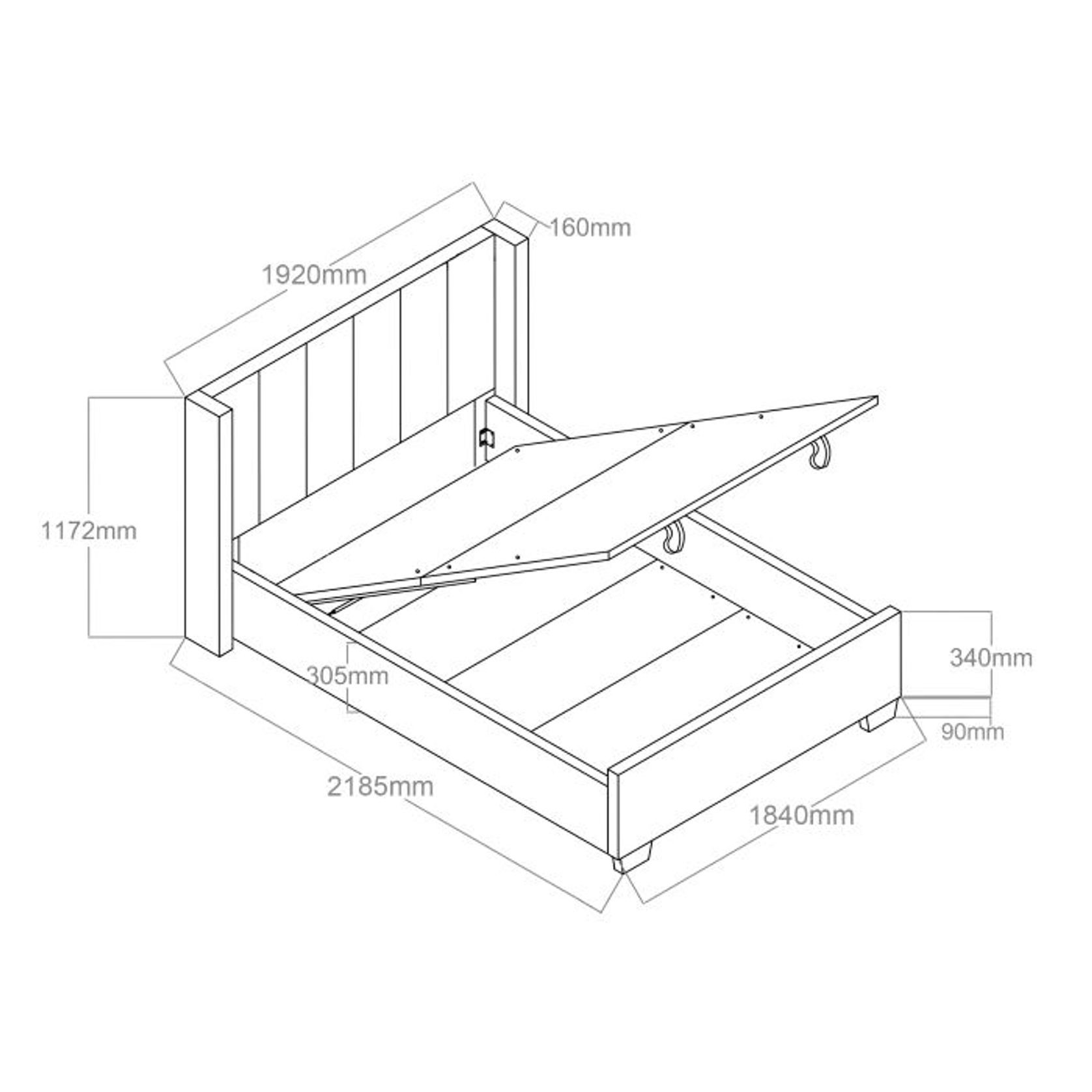Webster Gas Lift Storage King Bed | Light Grey Fabric gallery detail image