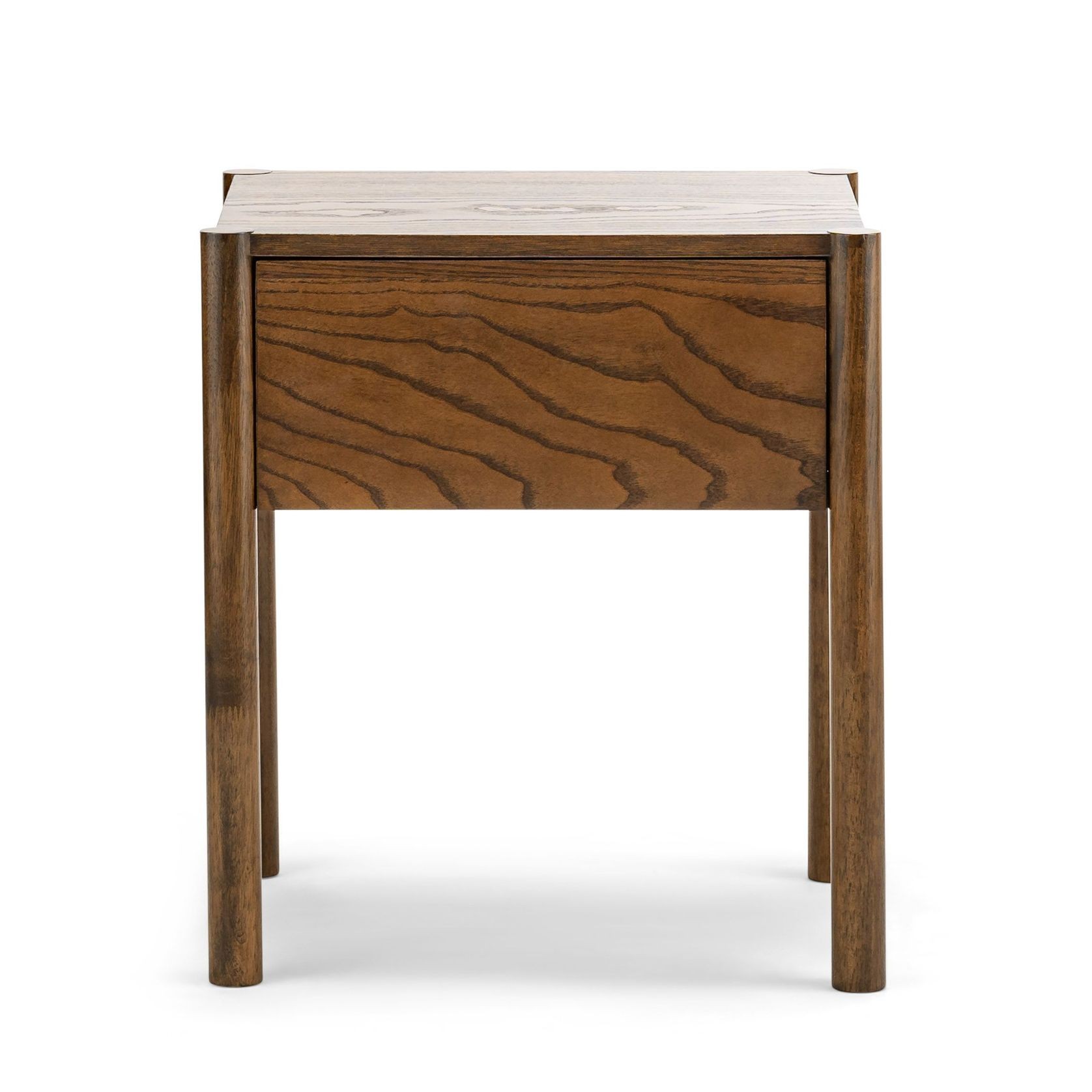 Zyler 1 Drawer Bedside Table | Dark Ash gallery detail image