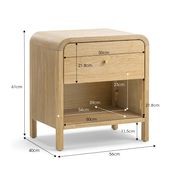 Riley 1 Drawer Bedside Table | Natural Ash gallery detail image