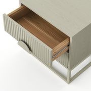 Braxton 2 Drawer Ripple Slatted Bedside Table | Putty gallery detail image