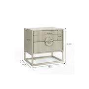 Braxton 2 Drawer Ripple Slatted Bedside Table | Putty gallery detail image