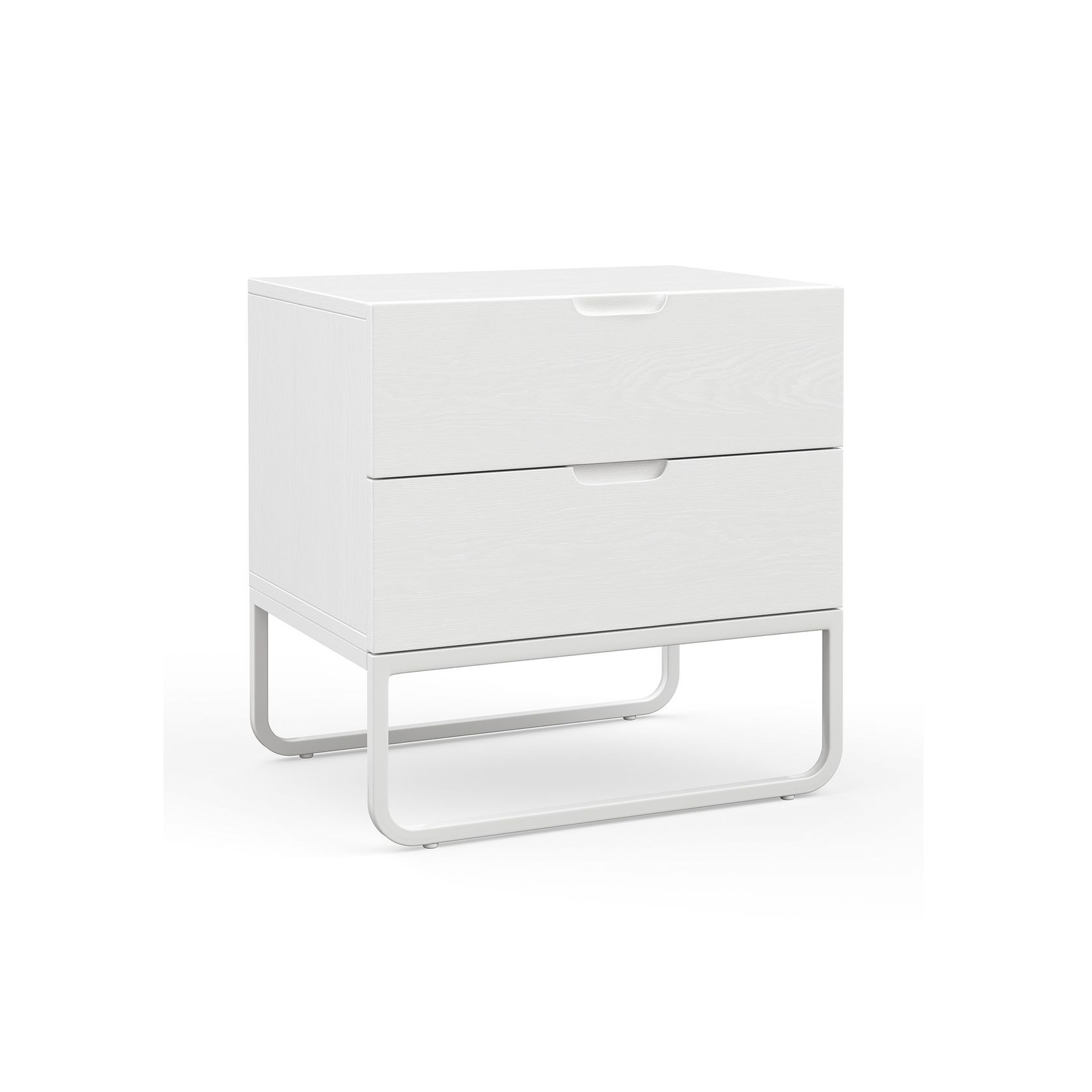 Dante 2 Drawer Bedside Table | White Oak gallery detail image