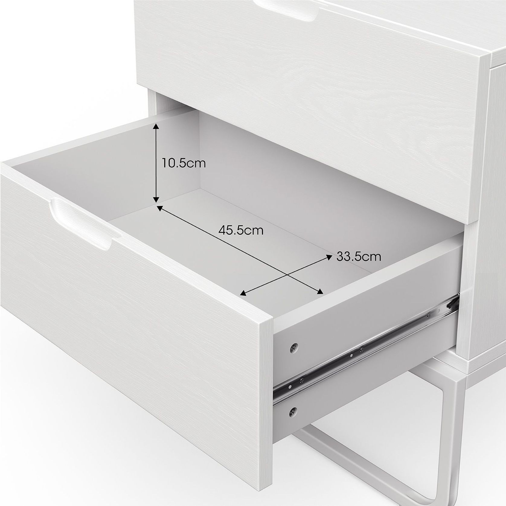 Dante 2 Drawer Bedside Table | White Oak gallery detail image
