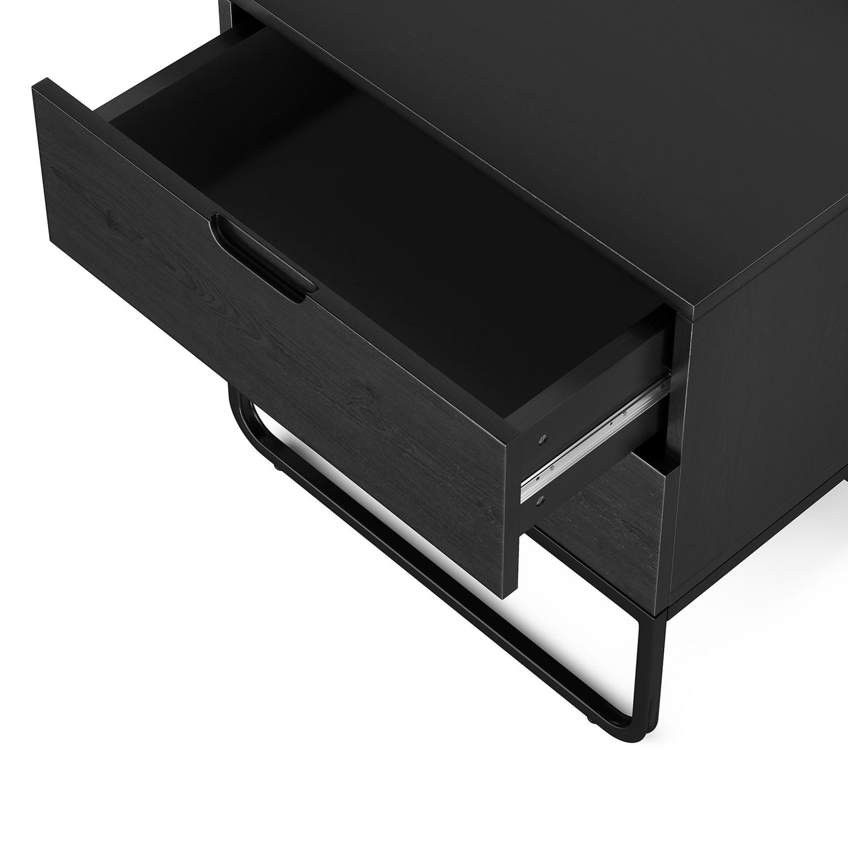 Dante 2 Drawer Bedside Table | Black Oak gallery detail image