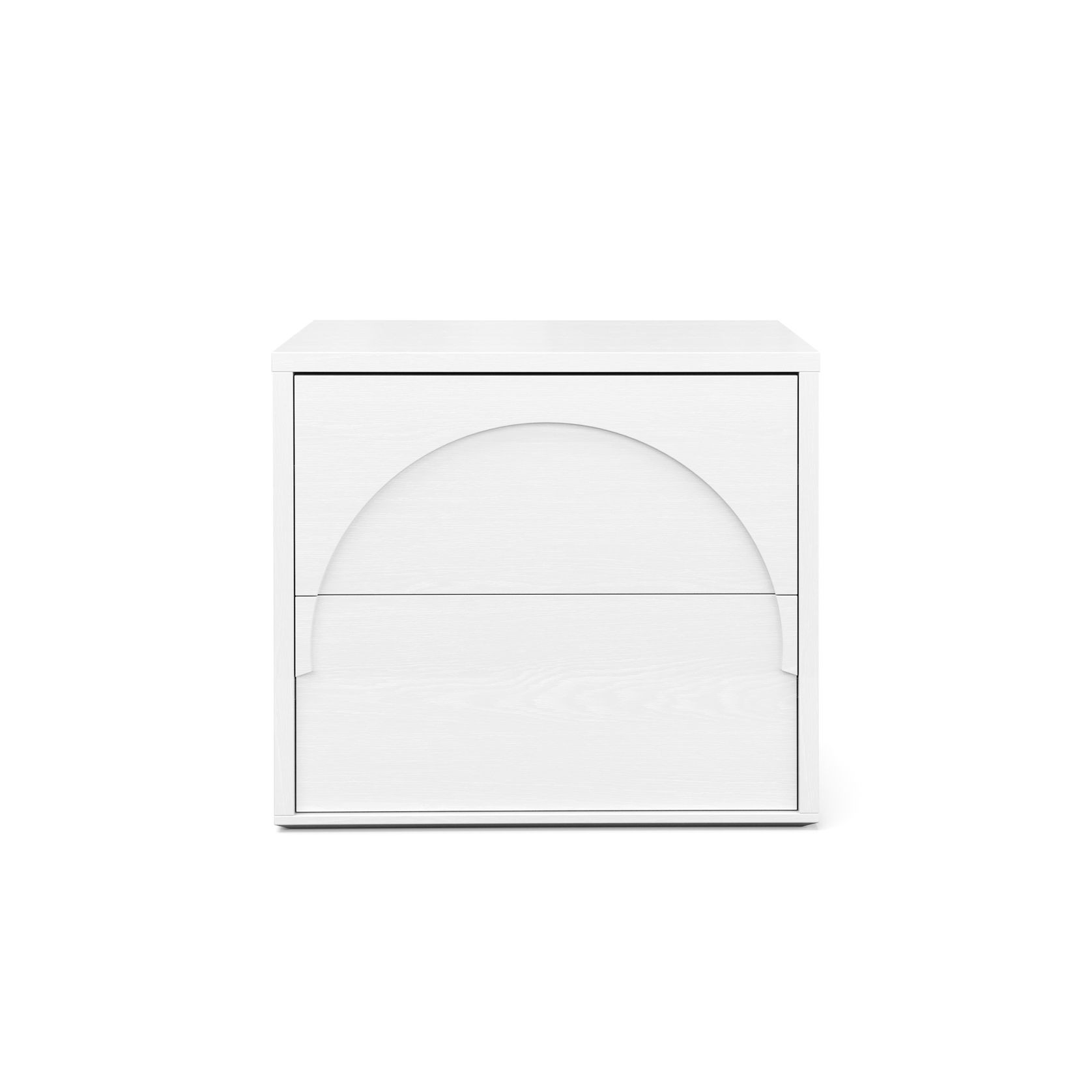 Aurora 2 Drawer Arch Bedside Table | White Oak gallery detail image