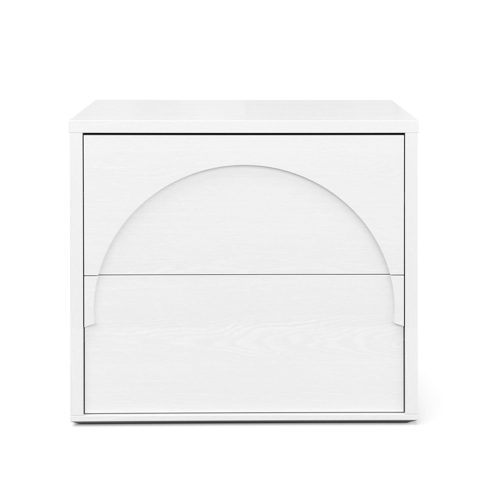 Aurora 2 Drawer Arch Bedside Table | White Oak gallery detail image