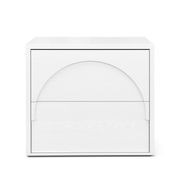 Aurora 2 Drawer Arch Bedside Table | White Oak gallery detail image