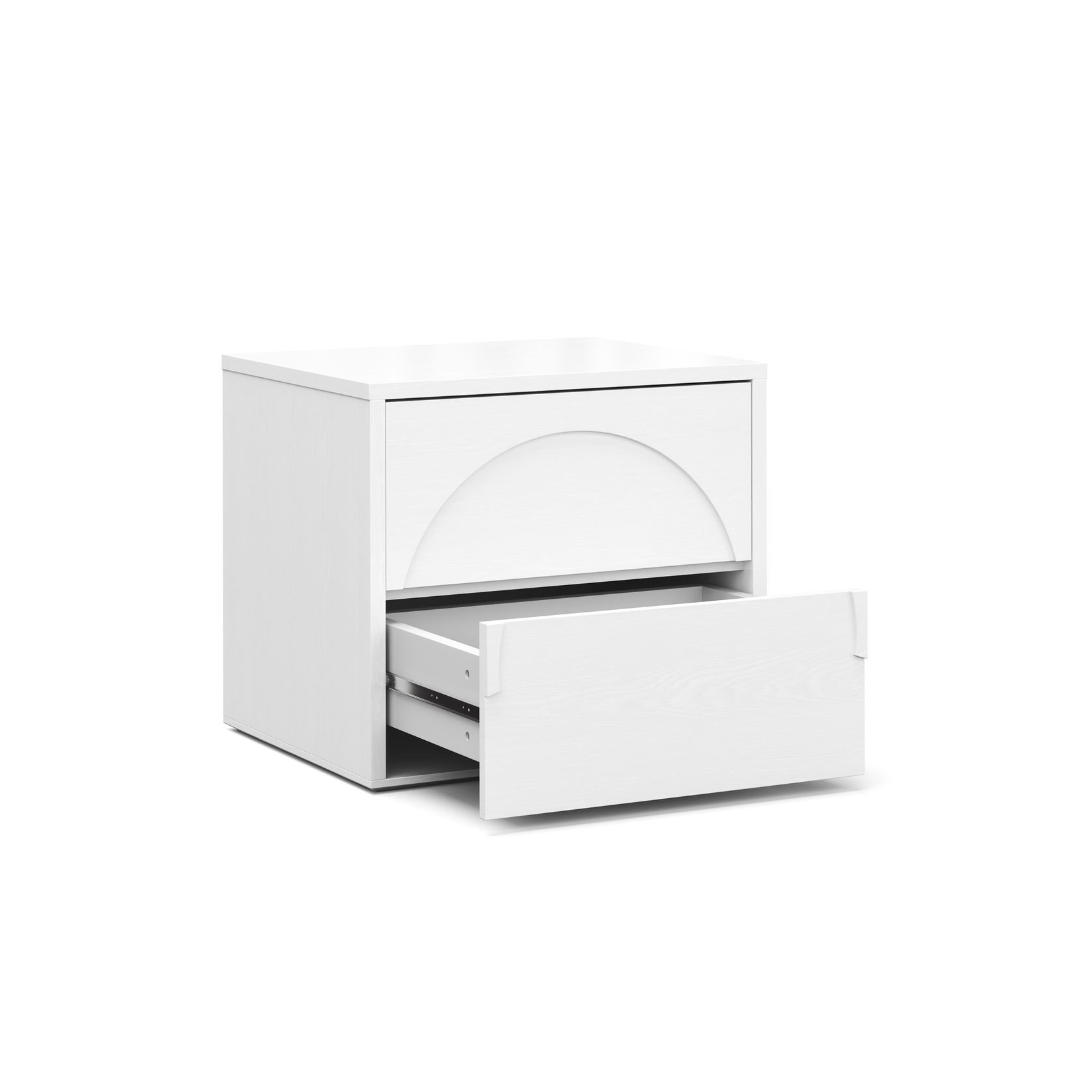Aurora 2 Drawer Arch Bedside Table | White Oak gallery detail image