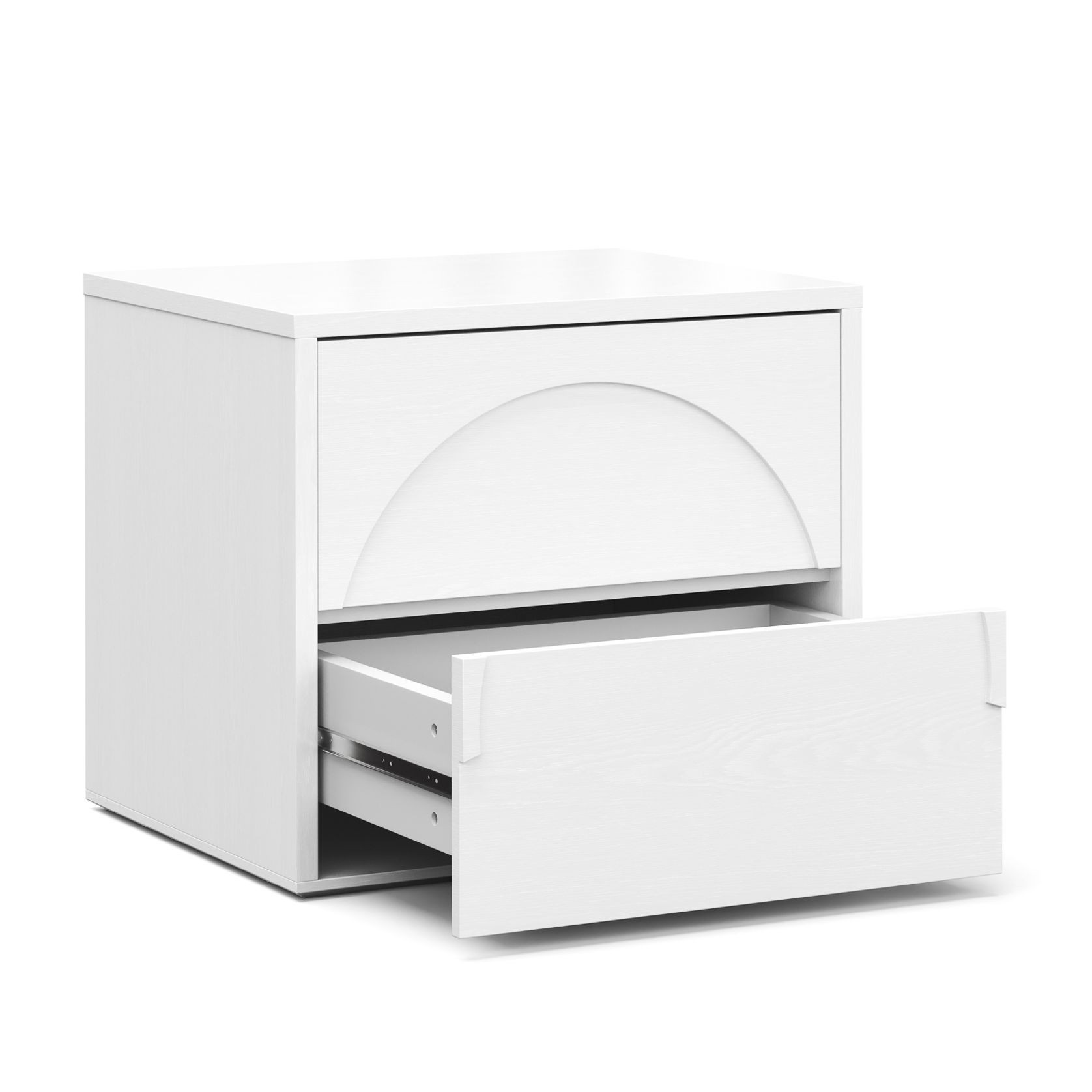 Aurora 2 Drawer Arch Bedside Table | White Oak gallery detail image
