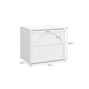 Aurora 2 Drawer Arch Bedside Table | White Oak gallery detail image