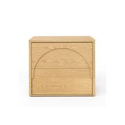Aurora 2 Drawer Arch Bedside Table | Natural Oak gallery detail image