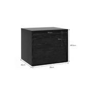 Aurora 2 Drawer Arch Bedside Table | Black Oak gallery detail image