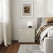 Aurora 2 Drawer Arch Bedside Table | Putty Oak gallery detail image