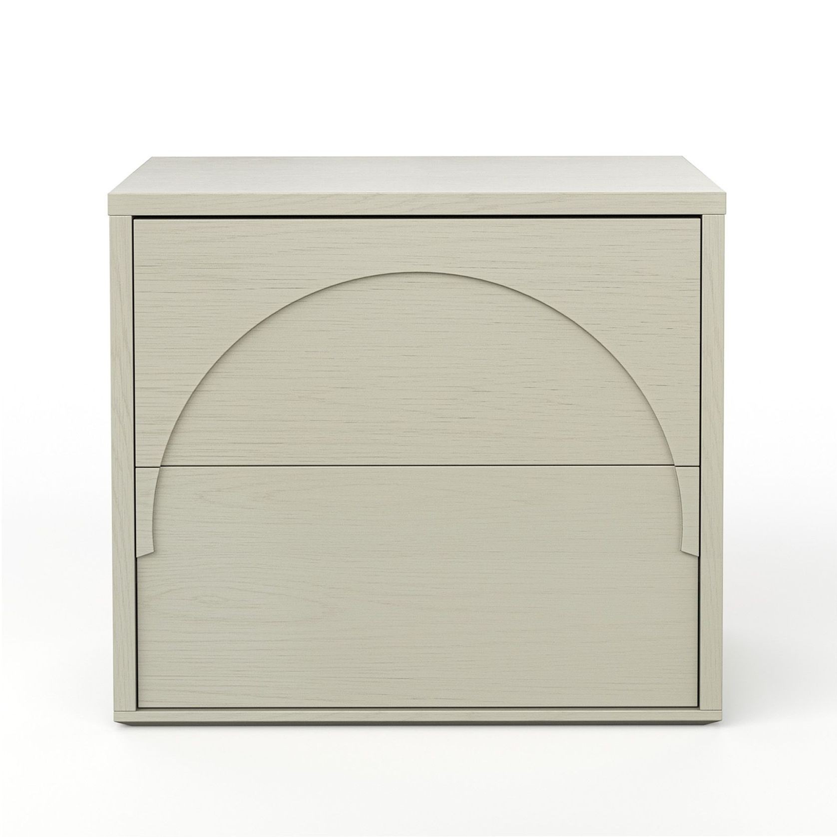 Aurora 2 Drawer Arch Bedside Table | Putty Oak gallery detail image