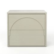 Aurora 2 Drawer Arch Bedside Table | Putty Oak gallery detail image