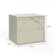 Aurora 2 Drawer Arch Bedside Table | Putty Oak gallery detail image