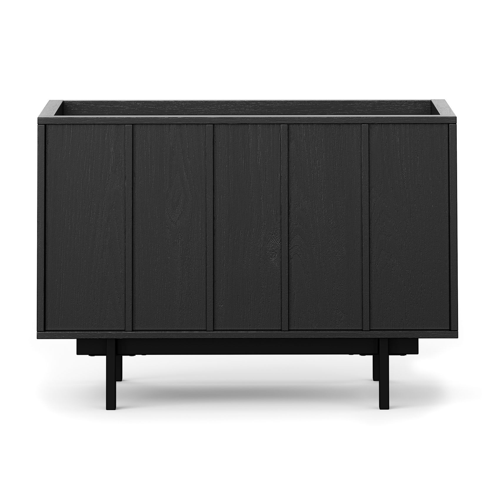 Linea 1 Drawer Bedside Table | Black Oak gallery detail image