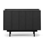 Linea 1 Drawer Bedside Table | Black Oak gallery detail image