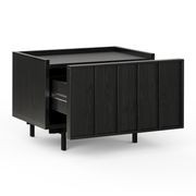 Linea 1 Drawer Bedside Table | Black Oak gallery detail image