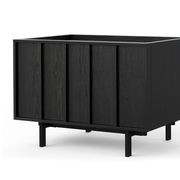 Linea 1 Drawer Bedside Table | Black Oak gallery detail image