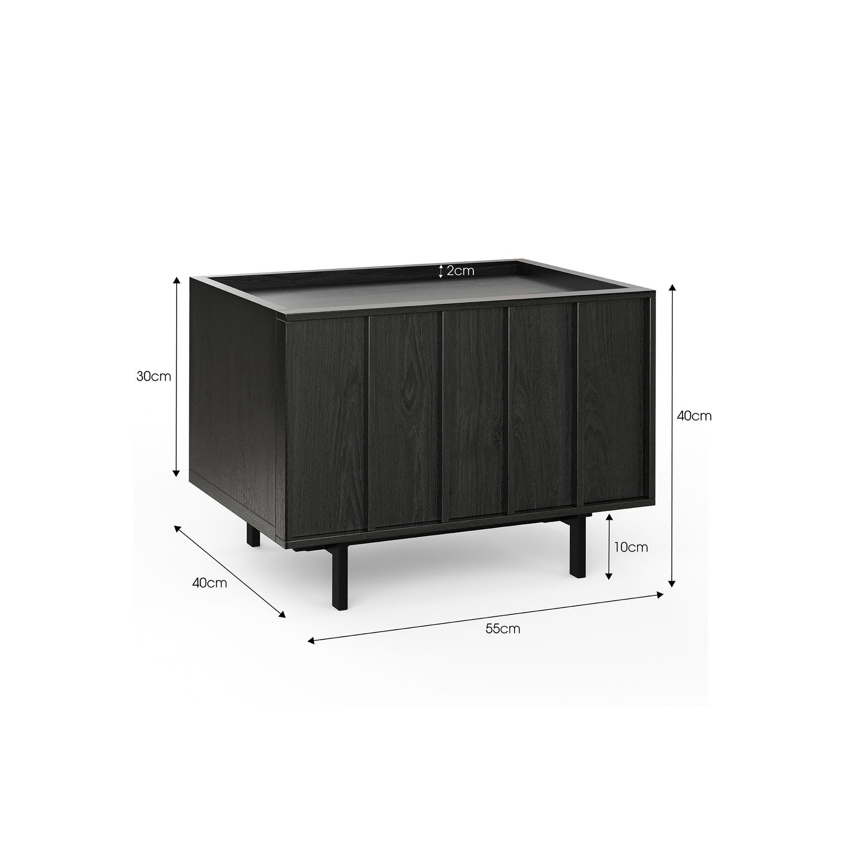 Linea 1 Drawer Bedside Table | Black Oak gallery detail image