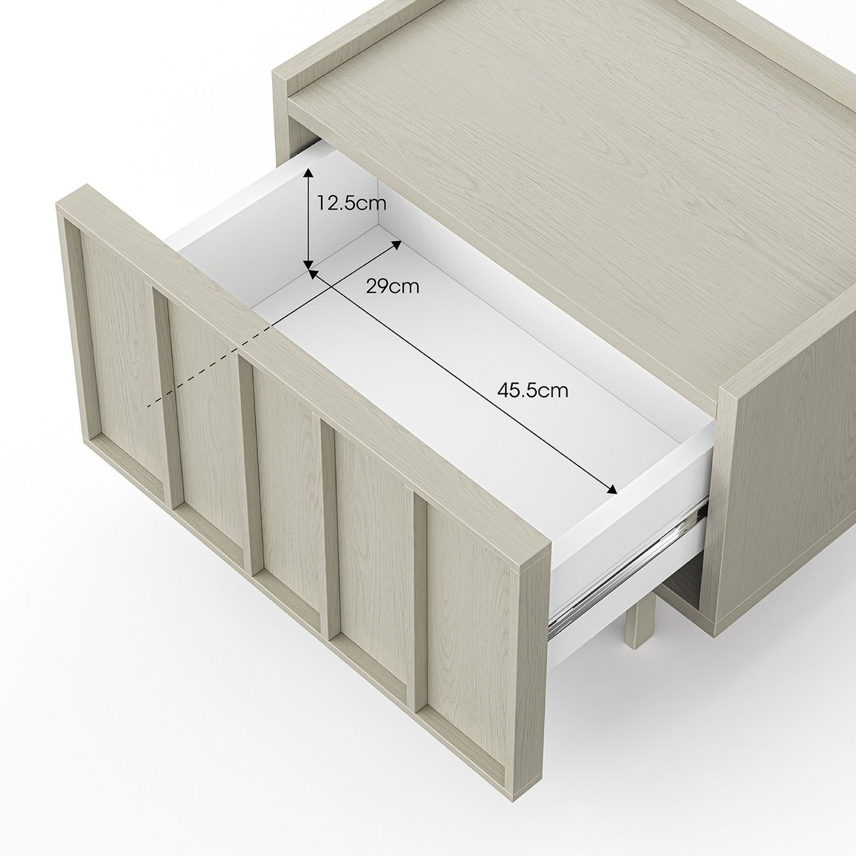 Linea 1 Drawer Bedside Table | Putty gallery detail image