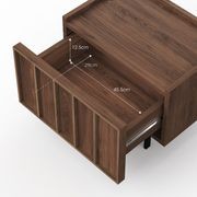 Linea 1 Drawer Bedside Table | Light Walnut gallery detail image