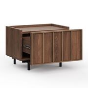 Linea 1 Drawer Bedside Table | Light Walnut gallery detail image