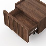 Linea 1 Drawer Bedside Table | Light Walnut gallery detail image