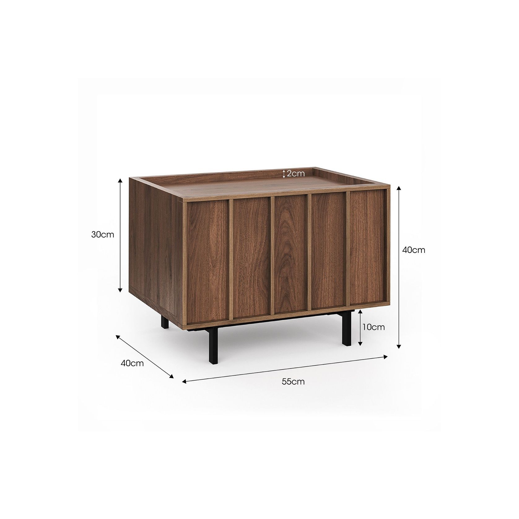 Linea 1 Drawer Bedside Table | Light Walnut gallery detail image