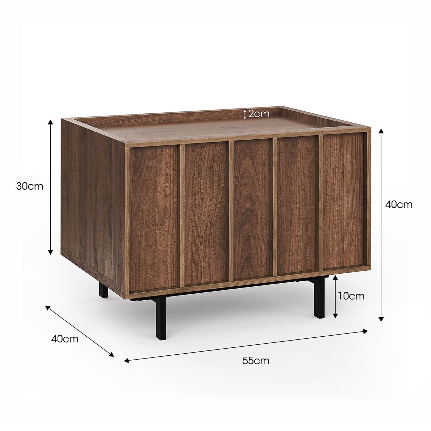 Linea 1 Drawer Bedside Table | Light Walnut gallery detail image