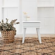 Ari White Bedside Table | Natural Hardwood gallery detail image