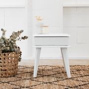 Ari White Bedside Table | Natural Hardwood gallery detail image