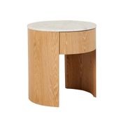 Oberon Crescent Marble Bedside gallery detail image