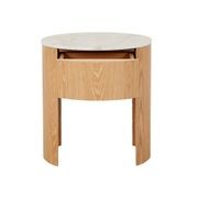 Oberon Crescent Marble Bedside gallery detail image