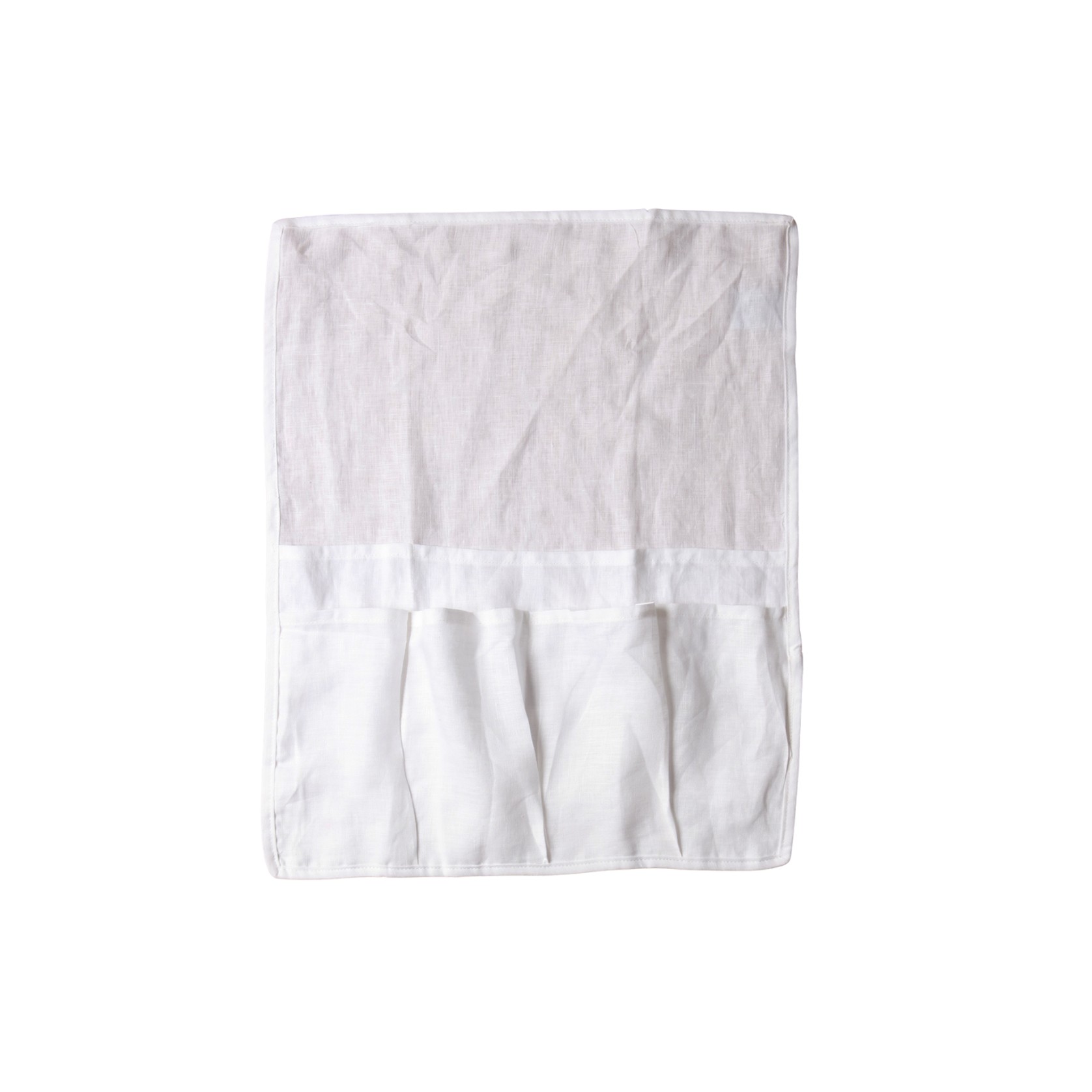 100% French Flax Linen Bedside Organiser- White gallery detail image
