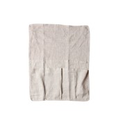 100% French Flax Linen Bedside Organiser- Charcoal Pinstripe gallery detail image