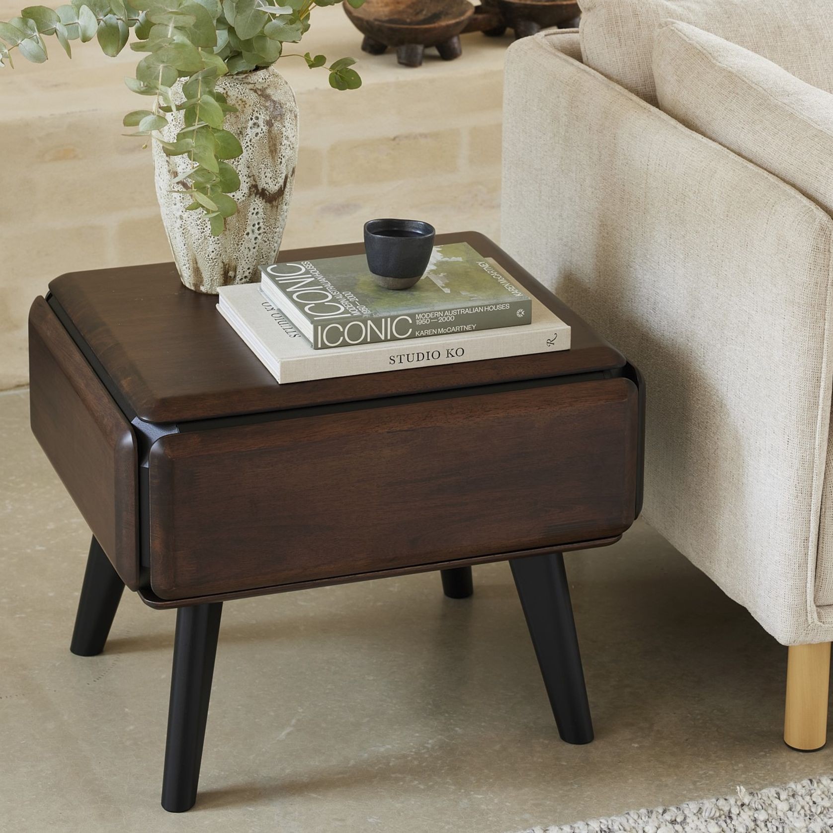 Casa Hardwood Side Table | Arabica Walnut gallery detail image