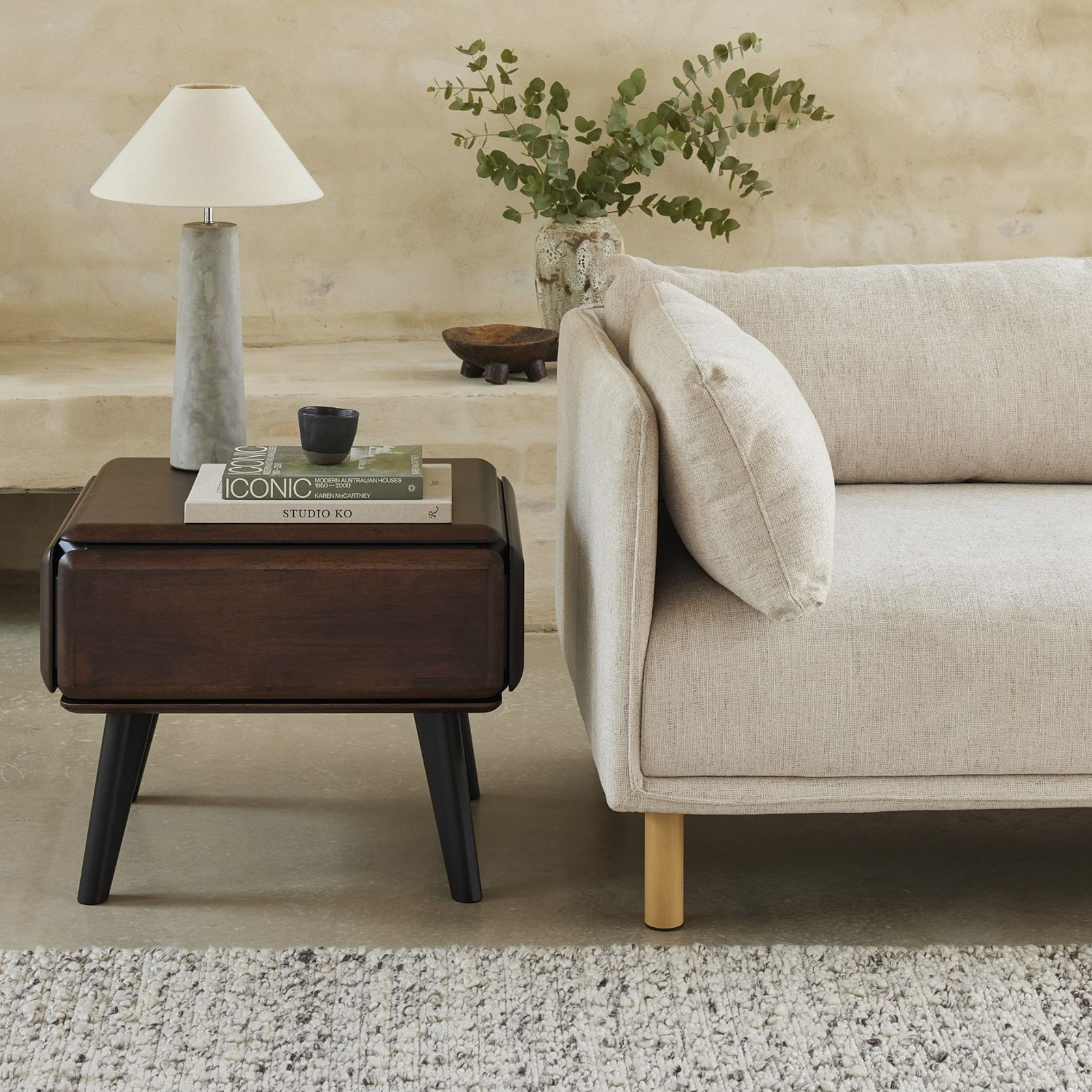 Casa Hardwood Side Table | Arabica Walnut gallery detail image