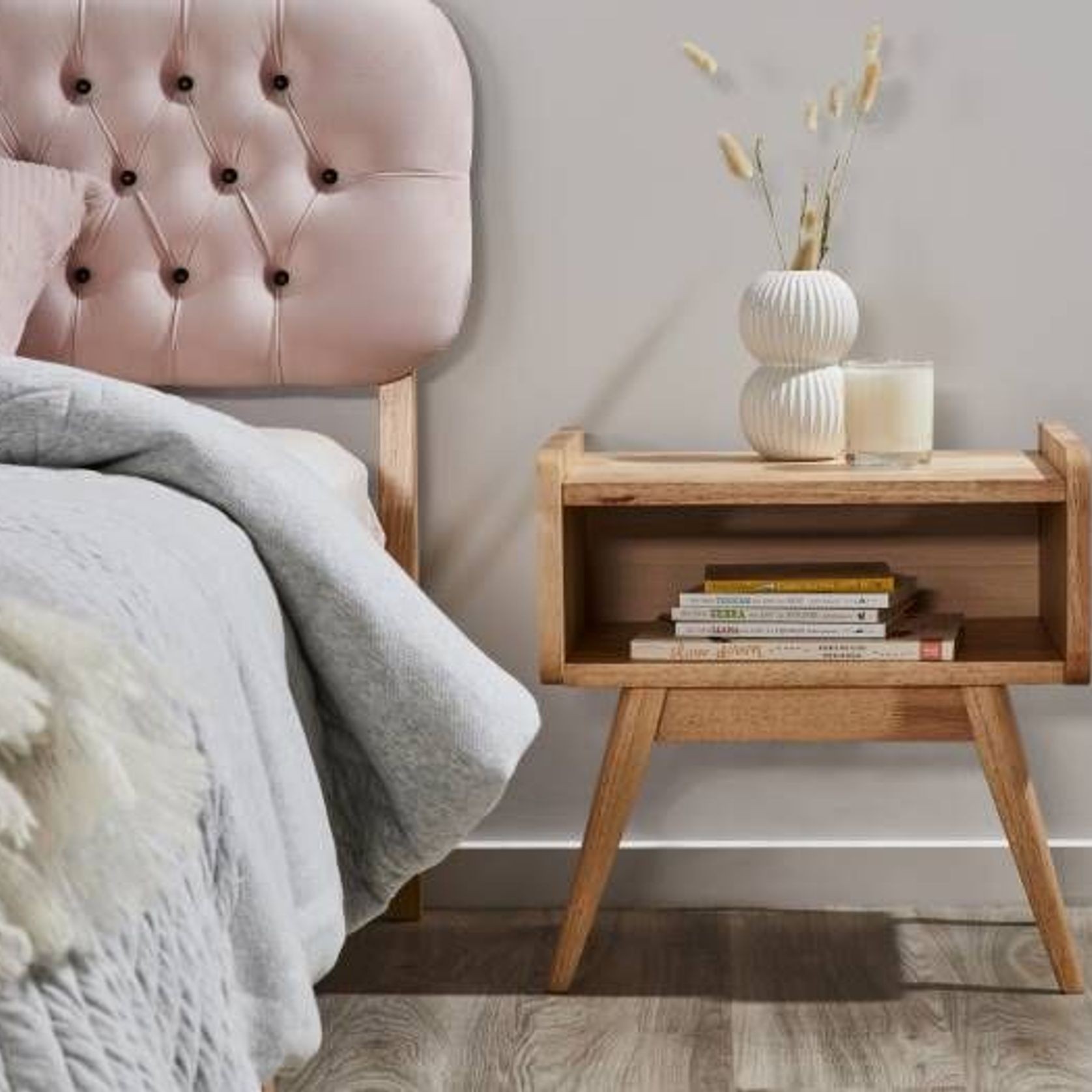 Finn Bedside Table | Natural Hardwood gallery detail image