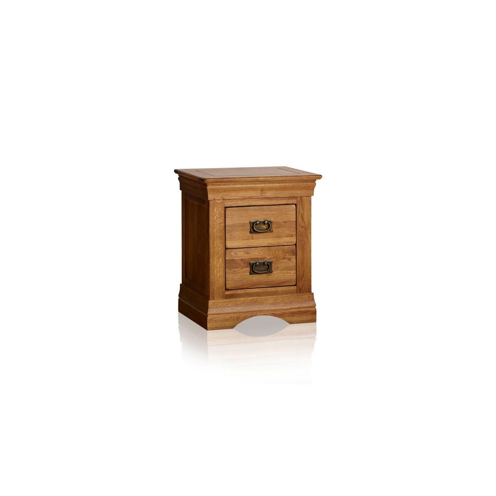 French Rustic Solid Oak Bedside Table gallery detail image